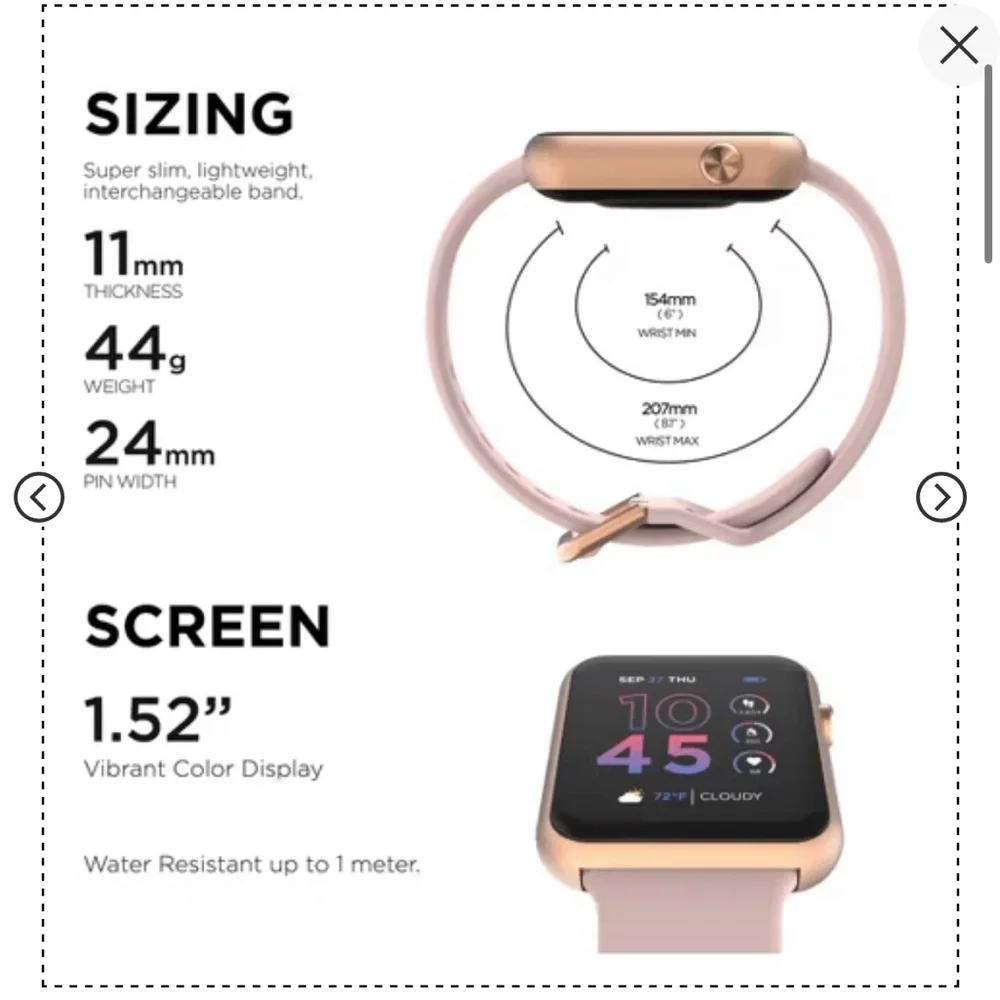 iTouch Wearables Air 4 Jillian Michaels Smartwatch - Brand New in box!